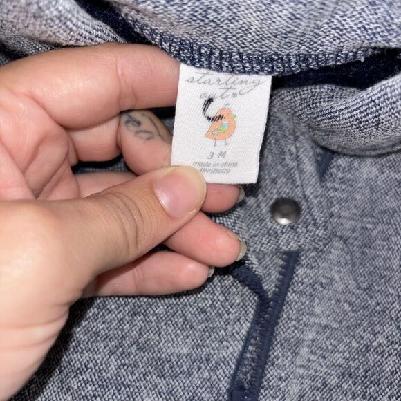 402. Starting Out Gray Pea Coat Size 3 months - Picture 2 of 2